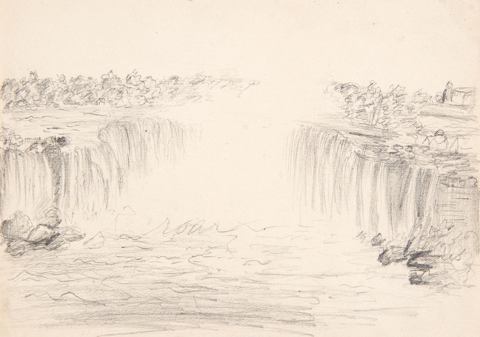 Landscape study of waterfall , by Hester Caldwell Oakley (18 ... Image 1