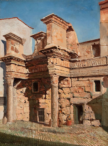 W. Livingstone Anderson: The Temple of Minerva -Rome () Oil on canvas