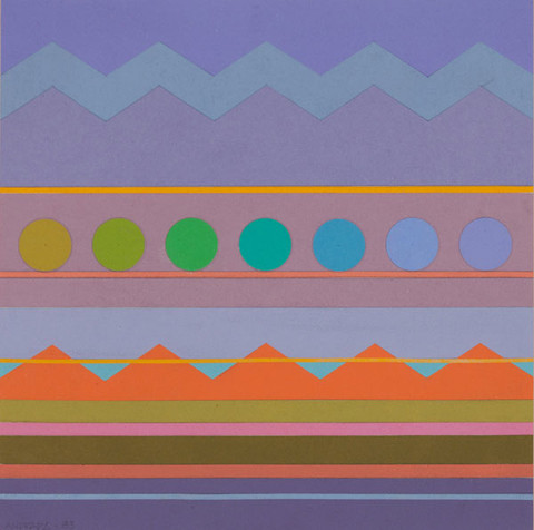 Edna Andrade: Picacho Pass (1983) Acrylic on mulberry paper