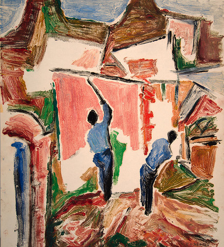 Ethel V. Ashton: Demolition (c. 1956) Monotype