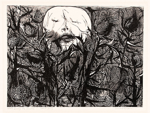 Leonard Baskin: Among the Thistles (before 1959) Wood engraving