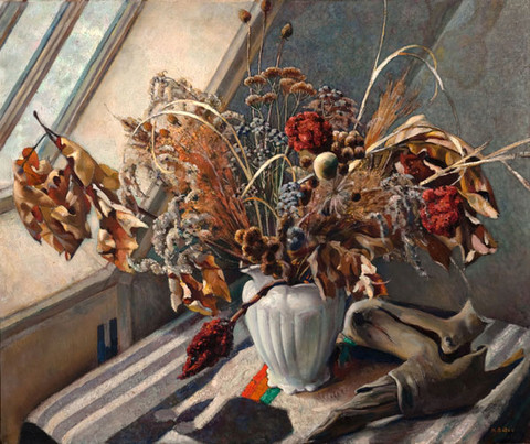 Earl Kenneth Bates: Leaves and Grasses (Undated) Oil on canvas