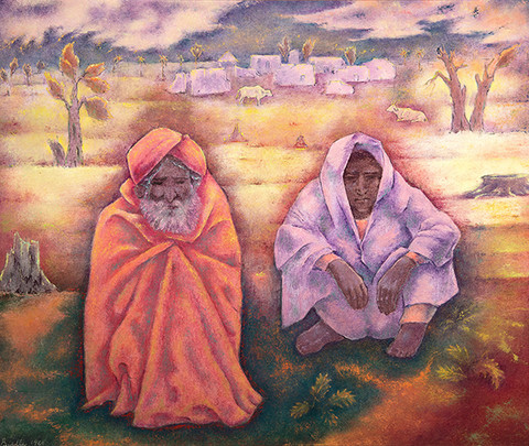George Biddle: Indian Village Scene (1960) Oil on canvas
