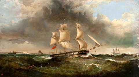 Alfred Thompson Bricher: Sailing Before a Gale (Undated) Oil on canvas