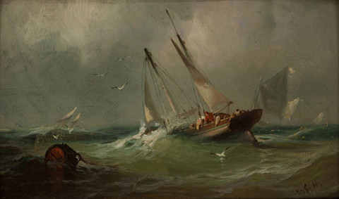 Franklin D. Briscoe: Cod Fishing on the Banks (Undated) Oil on board