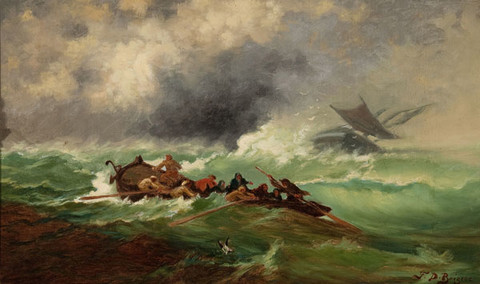 Franklin D. Briscoe: Off Cape May (c. 1870) Oil on canvas