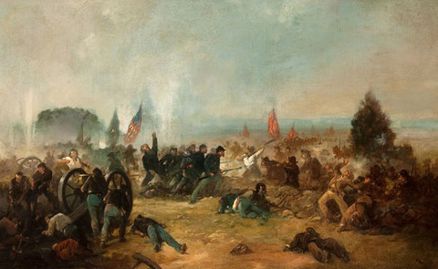 Franklin D. Briscoe: Pickett's Charge - Battle of Gettysburg (1887) Oil on canvas