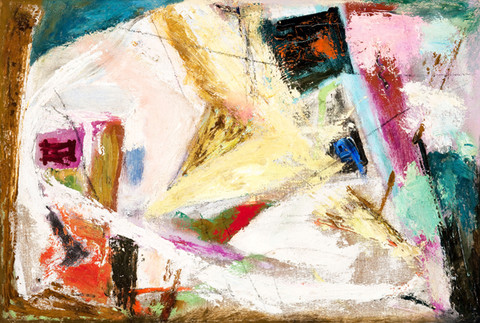 Quita Brodhead: Abstraction (c. 1960) Oil and charcoal on canvas