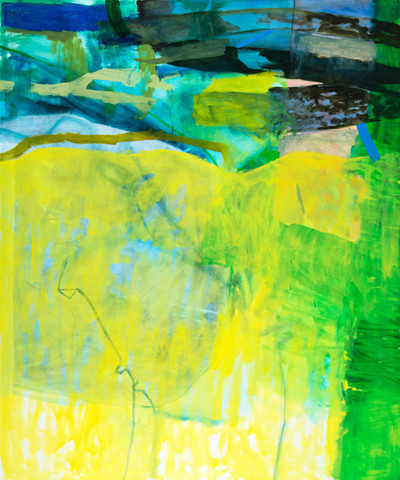 Amanda Bush: Leaf River, View from the West Bank (2012) Oil and acrylic on canvas