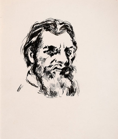 Arthur B. Carles: Self-Portrait (c. 1922) Black ink and wash on paper