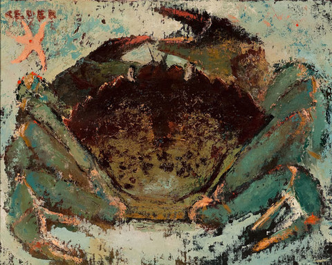 John A. Cederstrom: Crab (1953) Oil on board