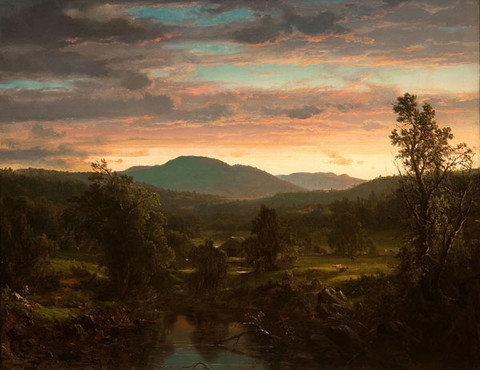 Frederic Edwin Church: Sunset in the Berkshire Hills (Massachusetts) (1857) Oil on canvas