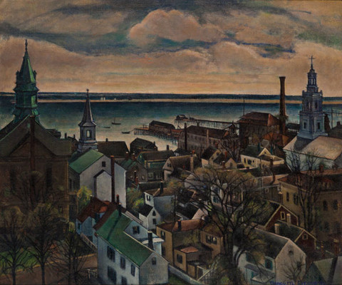 Nancy Maybin Ferguson: Three Towers (c. 1926) Oil on canvas