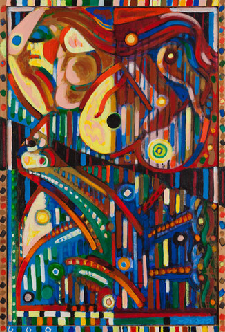 Jack Gerber: Leda and Her Swan (2009) Acrylic on canvas