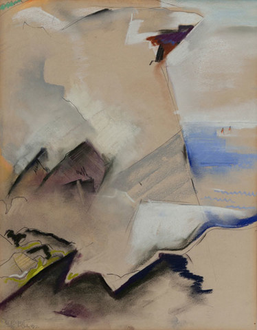 Margaret Ralston Gest: Rocks (1932) Watercolor on paper