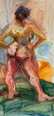 Lucy Glick: Standing Nude (Undated) Oil on board