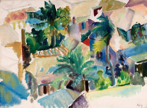 Moy Glidden: St. Croix Landscape II (1936-1937) Oil on canvasboard