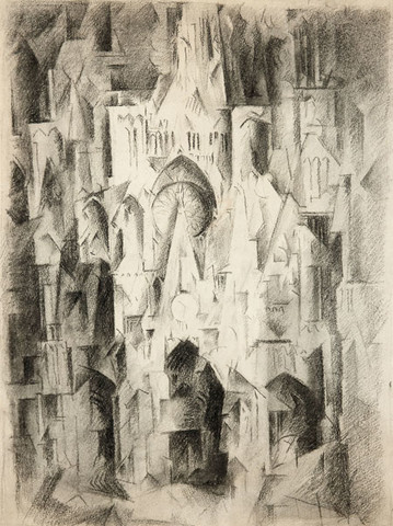 Earl Horter: Cathedral, Rouen, France (c. 1920) Charcoal on paper