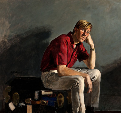 Magtillt Laan: Young Man Seated (1967) Oil on canvas