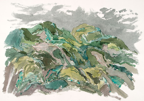 Leonard Lehrer: Untitled (Cuernavaca Landscape) (1965) Watercolor on paper