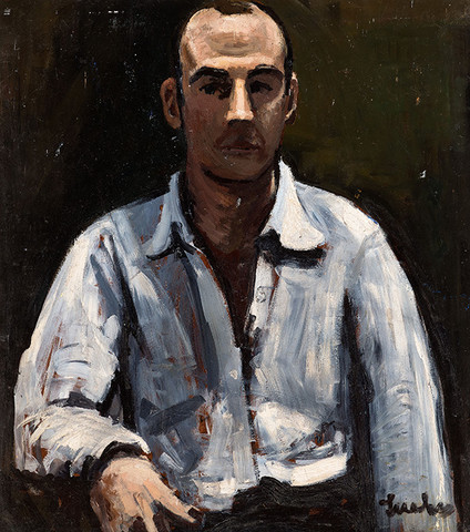 Jimmy Lueders: Self-Portrait and Portrait of a Young Man (Date unknown) Oil on Masonite, two-sided