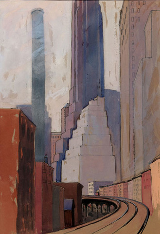 Mildred Bunting Miller: Cityscape (Undated) Watercolor