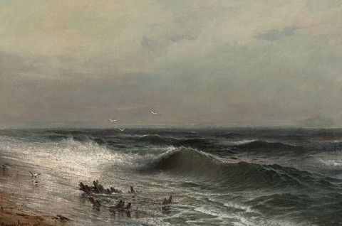 Edward Moran: On the New Jersey Coast (1867) Oil on canvas