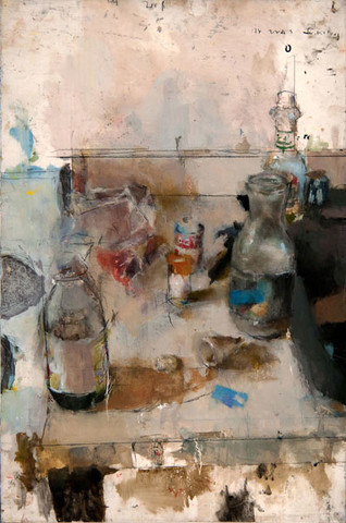 Catherine Mulligan: Still Life (2008) Oil and pencil on Mylar, mounted on wood