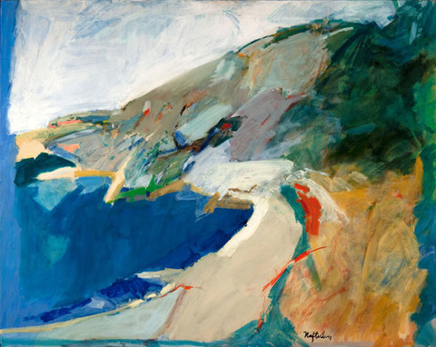 Rose Naftulin: Mountain, Beach in Maine (1969-1970) Oil on canvas