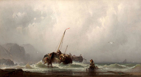 George W. Nicholson: The Wreck (19th Century) Oil on canvas