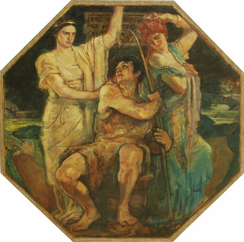 Violet Oakley: Choice of Hercules (1910-1911) Oil on canvas