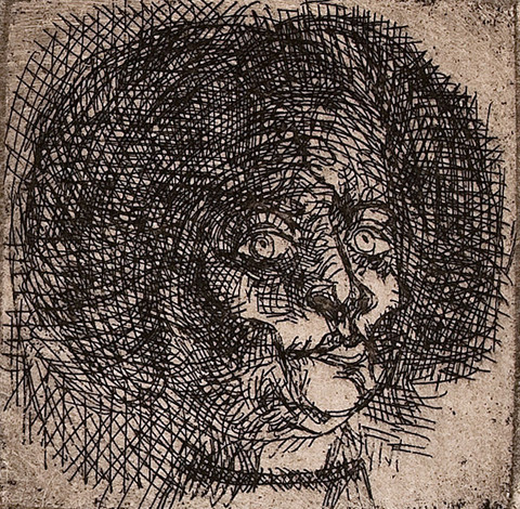Peter Paone: Head of a Woman (Undated) etching