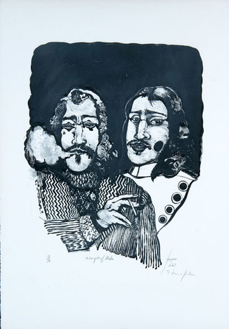 Peter Paone: Two Mods (Undated) etching