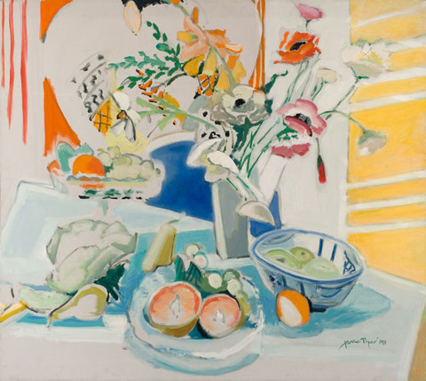 Jane Piper: Fruit and Flowers (1988) Oil on canvas
