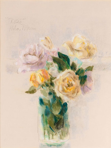 Hobson Pittman: Bouquet of Roses (Undated) Watercolor on paper