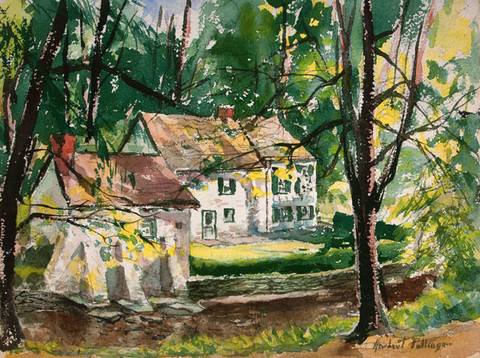 Herbert Pullinger: David Rittenhouse Birthplace, Germantown, Phila. PA (Undated) Oil on canvas on board