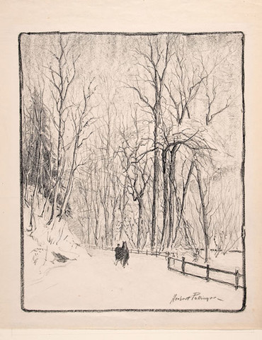 Herbert Pullinger: Midwinter (Undated) Litho crayon on laid paper