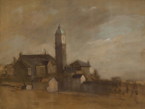 Seymour Remenick: Holy Family Church (Undated) Oil on canvas