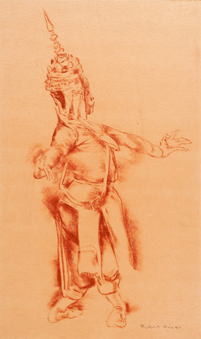 Robert Riggs: Dancer (Undated) Sanguine drawing