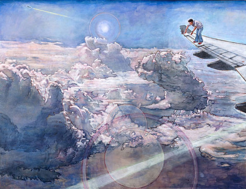 Hiro Sakaguchi: Over Clouds from the "Traveler's Tale" series (2006) Acrylic on canvas