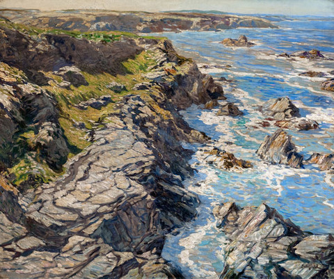 Walter Elmer Schofield: Morning Tide-Coast of Cornwall (c. 1920) Oil on canvas