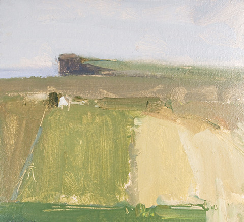 Stuart Shils: Fields Near Ballycastle II (1994) Oil on board