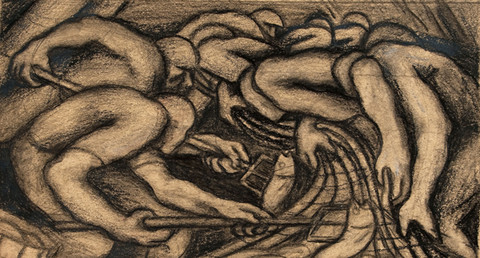 Leon Sitarchuk: Study [for "Seafood?"] (c. 1939) Graphite and lithographic crayon