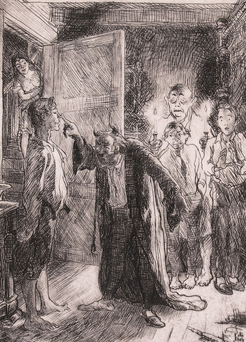 John Sloan: Sleepwalker and Hypnotist (1902) etching