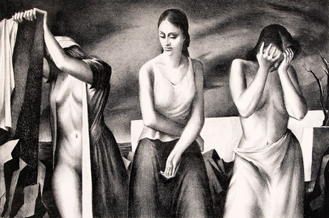 Benton Murdoch Spruance: The Lamentation (Undated) Lithograph on woven paper