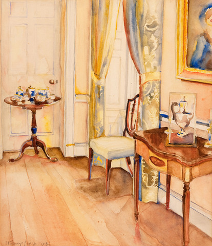 Walter Stuempfig: Interior (1931) watercolor