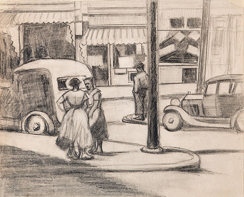 Dox Thrash: Drawing for 24th and Ridge (c. 1940) Graphite on paper