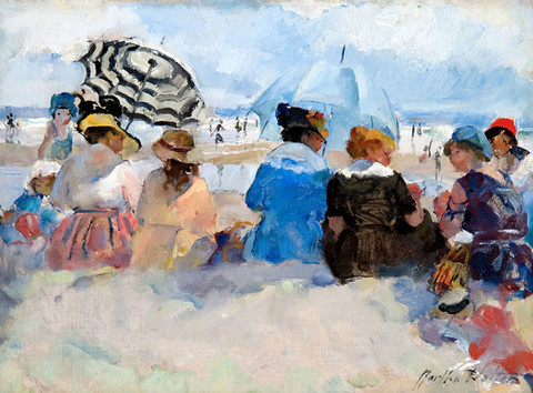 Martha Walter: Gossiping on the Beach (c. 1915) Oil on board