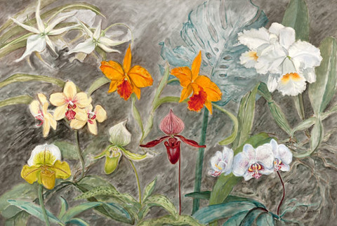 Mili Dunn Weiss: When Orchids Bloom in the Moonlight No. 2 (1970s) Oil on canvas