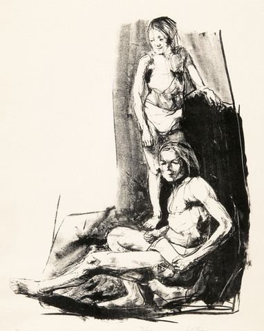Charles Wells: Two Figures from R and R (1960s-1970s) Lithography